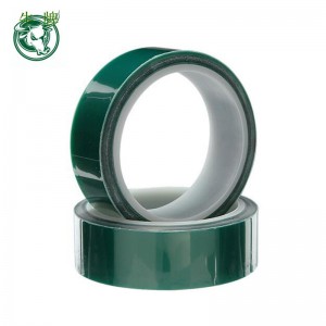 Højtempende selvklæbende PET-grønt bånd med silikone-klæbemiddel til 180 grader Varmebeskyttelse og pulverspraymaling