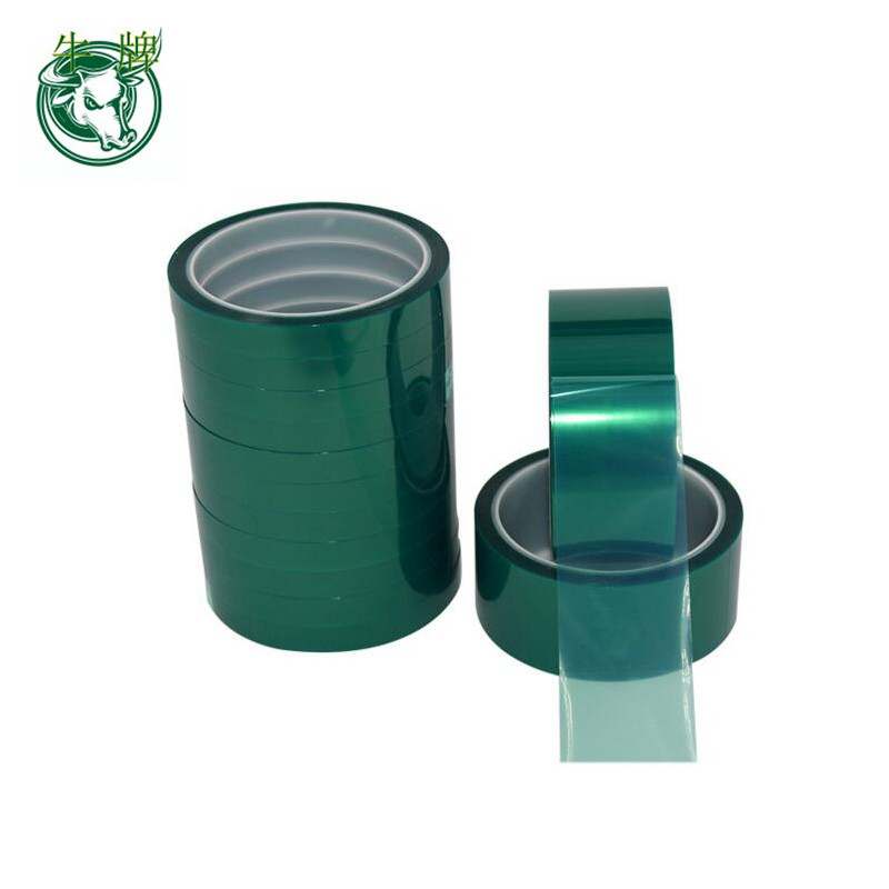 Højtempende selvklæbende PET-grønt bånd med silikone-klæbemiddel til 180 grader Varmebeskyttelse og pulverspraymaling
