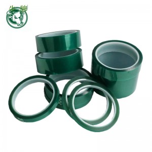 Ensidig grøn PET-polyestermaskeringstape af højt temoeratur og varmebestandigt